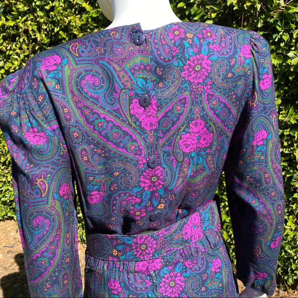 E.D. Michaels Vintage Paisley Long Sleeved Dress - Picture 3 of 11